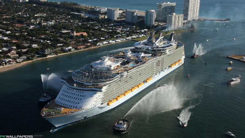 miami, tug boats, returning, boats, cruise, harbor, huge, ship, 1080P