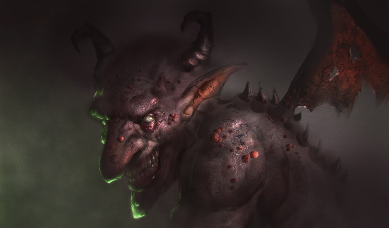 Imp, 1080P, art, evil, the devil, horns, wings