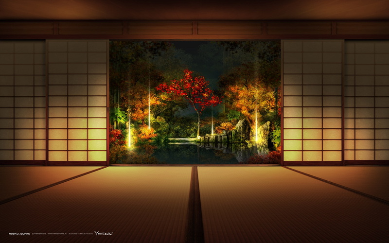 architecture, 1080P, hd, japanese, paintings, x, houses, art