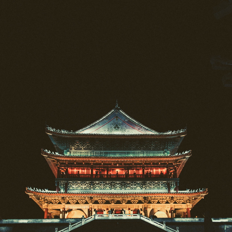 the past, 2K, classical style, place of worship, night, no people, travel, pagoda, ornate, built structure, religion, temple, building exterior, building