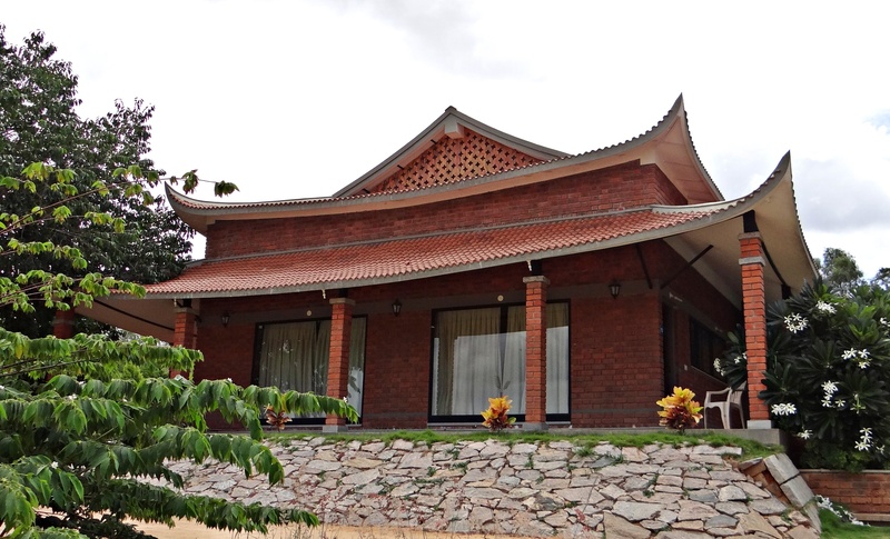 nature, roof tile, belief, place of worship, outdoors, tree, sky, pyramid valley, roof, bangalore, cottage, building exterior, india, 1080P, plant, pagoda-style