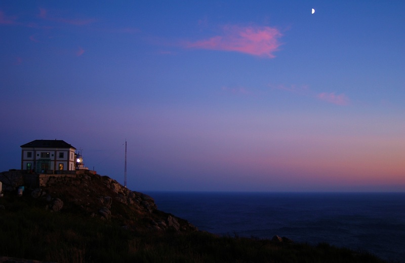 twilight, tranquility, lighthouse, background, galicia, building exterior, zen, architecture, building, finisterre, beauty, night, blue, beauty in nature