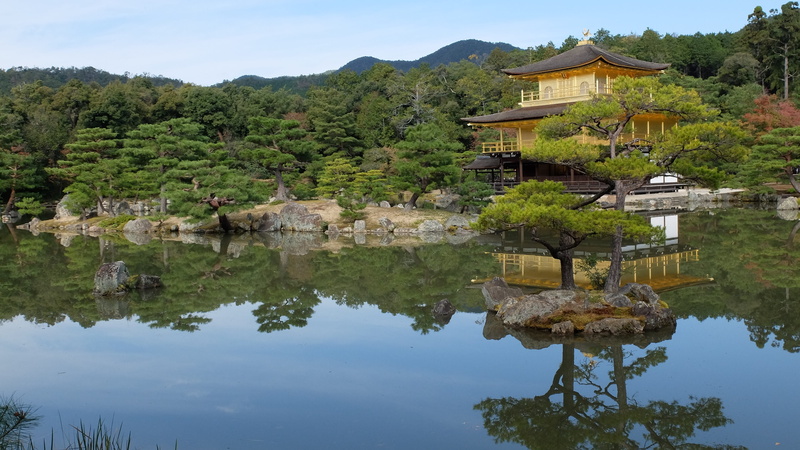 building, religion, landscape, outdoors, building exterior, tokyo, garden, lake, tranquility, nature, built structure, mountain, waterfront, day, travel destinations