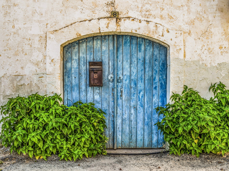 doorway, House, built Structure, no People, cyprus, Old, village, blue, home, Gate, Door, entrance, protection, facade, building Exterior, green Color