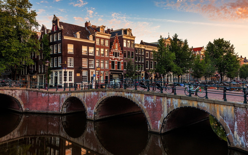 City, Houses, River, Amsterdam, 1080P, Bridge, Nederlands