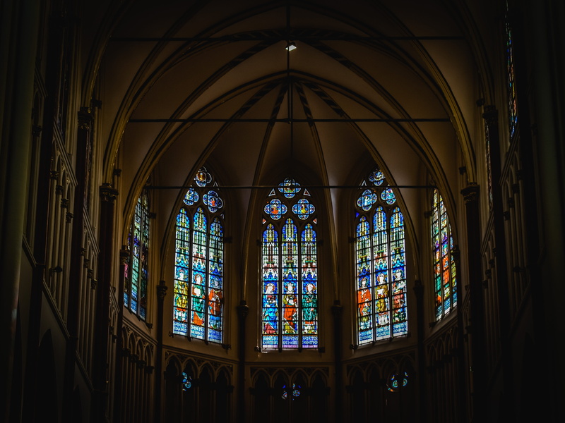 windows, ceiling, glass, church, place of worship, architecture, religion, spirituality, built structure, arch, gothic, no people, architecture and art