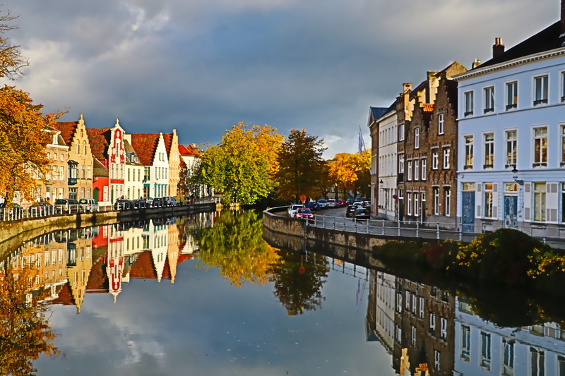 transportation, europe, scenic, Belgium, belgium, no people, sky, town, residential district, reflection, building exterior, day, City, 5K, building, Bruges