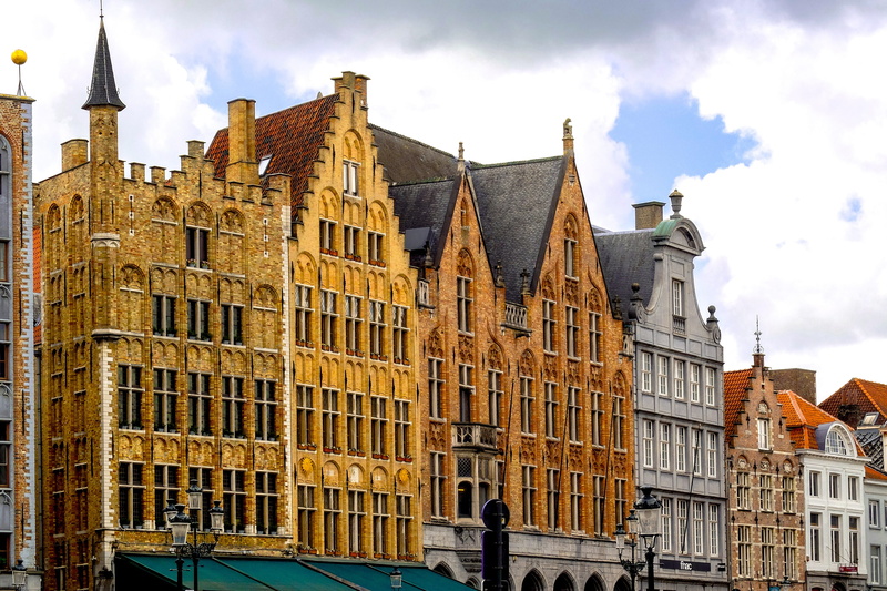 medieval, 4K, outdoors, europe, flanders, bruges, brugge, architecture, nature, tourism, built structure, travel, brick, sky, low angle view, history