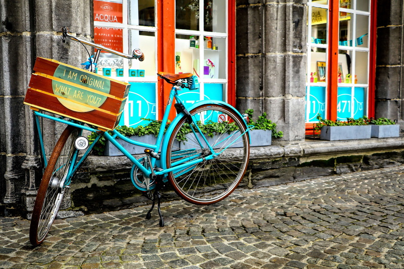 building exterior, building, city, stationary, 4K, street, brugge, mode of transportation, land vehicle, architecture, parking, transportation, outdoors