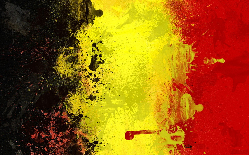yellow, red, flag, painting, 720P, Belgium, black