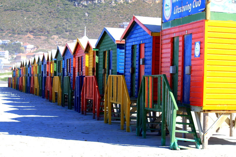 no people, beach hut, cottage, sunlight, arrangement, sand, beach, multi colored, 4K, beach cabins, in a row, choice, inline, townhouses, holiday, side by side