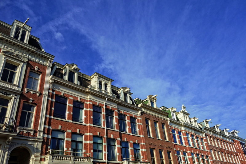 apartment, city, travel destinations, nassaukade, building exterior, sunlight, built structure, outdoors, historic, row, townhouse, row of facades, history
