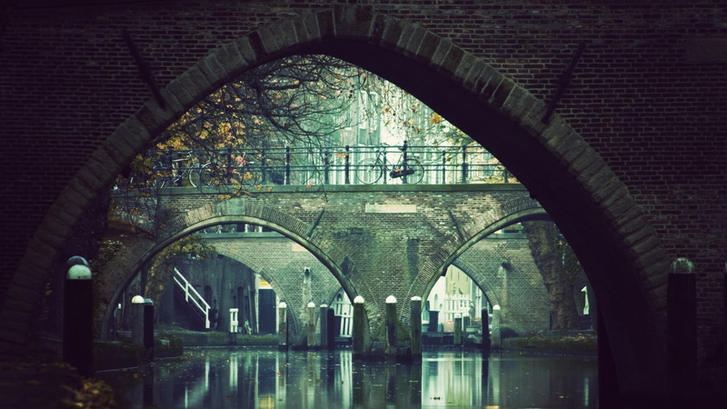day, outdoors, built structure, 1080P, connection, brick, bridge, arch, trees, bridge - man made structure, history, building, concrete, photography, window