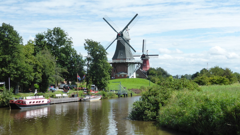 wind power, growth, tree, environment, fuel and power generation, old, wind turbine, sky, plant, kinderdijk, landscape, day, 4K, river, water, netherlands