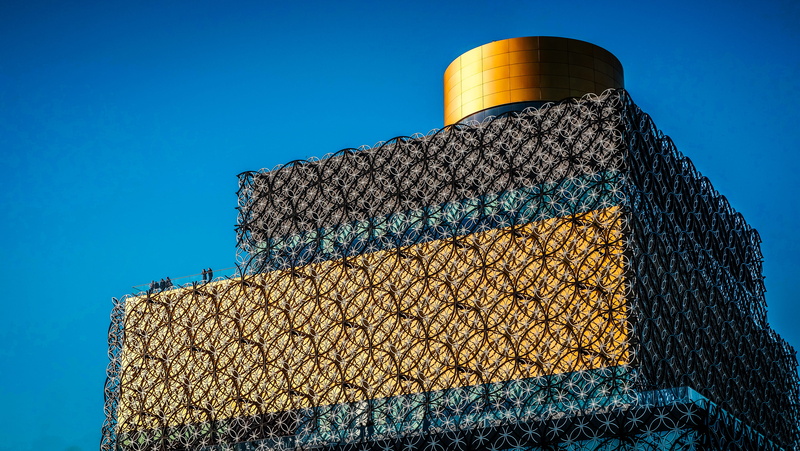 4K, built structure, dutch, blue, industry, city, dusk, protection, culture, library, no people, tower, block, nature, pattern, fretwork, concrete, birmingham