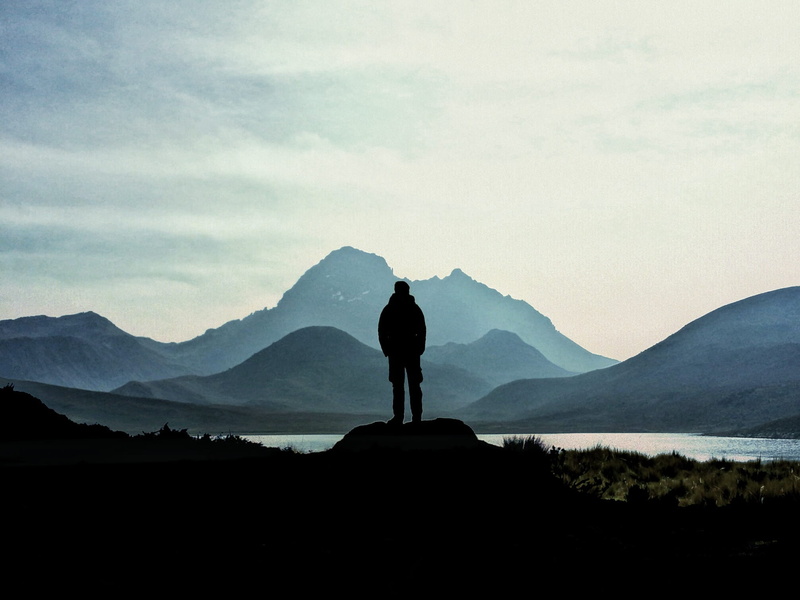 scenics - nature, silhouette, cliff, nature, rock, real people, sky, outdoors, landscape, mountaing, leisure activity, day, rear view, tranquil scene, near