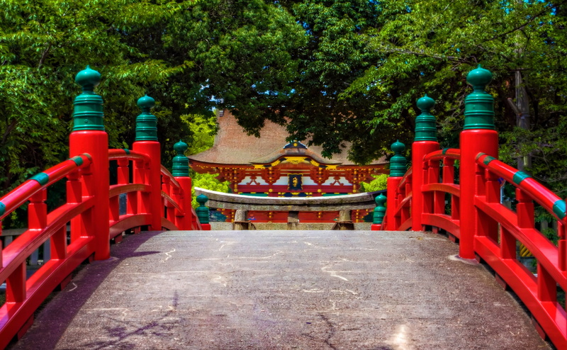 growth, Chubu, Japan, Photoshop, plant, Japanese Bridge, park - man made space, 4K, Bridge, Shinto, religion, park, Torii, nature, Landscape, Asia, canon