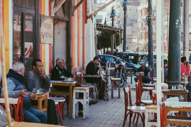 medium group of people, street, restaurant, alexandria, 5K, adult, sitting, day, people, outdoors, seat, table, chair, business, architecture, women, group of people