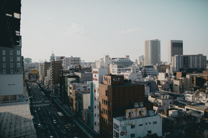 concrete, ship, modern design, day, office building exterior, scenery, building, tall - high, downtown, white, city life, outdoors, tokyo, japan, high angle view
