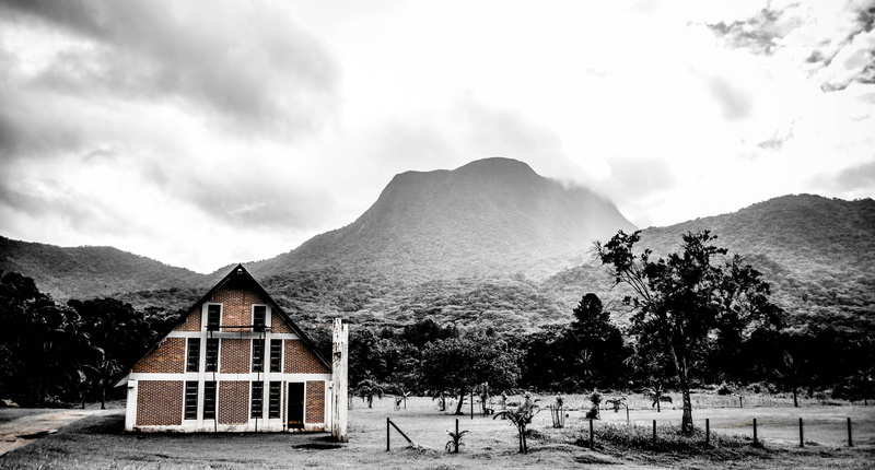 winter, rural, mountain, building exterior, non-urban scene, trees, cloud - sky, white, black-and-white, plant, sky, cottage, residential district, 4K