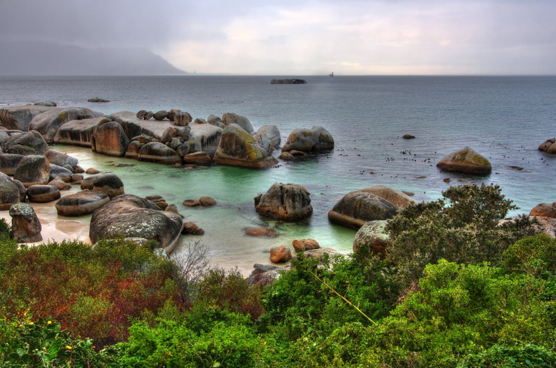high  dynamic  range, 720P, travel, silhouette, coastline, beach, orange, image, ocean  water, tourism, boulders, red  blue, scenery, HDR, nature, calm