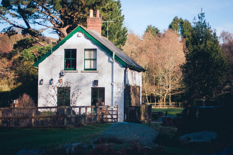 facade, belief, dublin, fire, forest, residential district, barn, tree, wicklow, ireland, no people, house, plant, nature, architecture, sky, cottage, out house