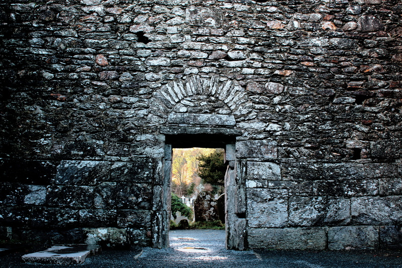 graveyard, deterioration, history, ireland, weathered, glendalough, old church, door, abandoned, day, stones, building, grave, glendalough monastic site