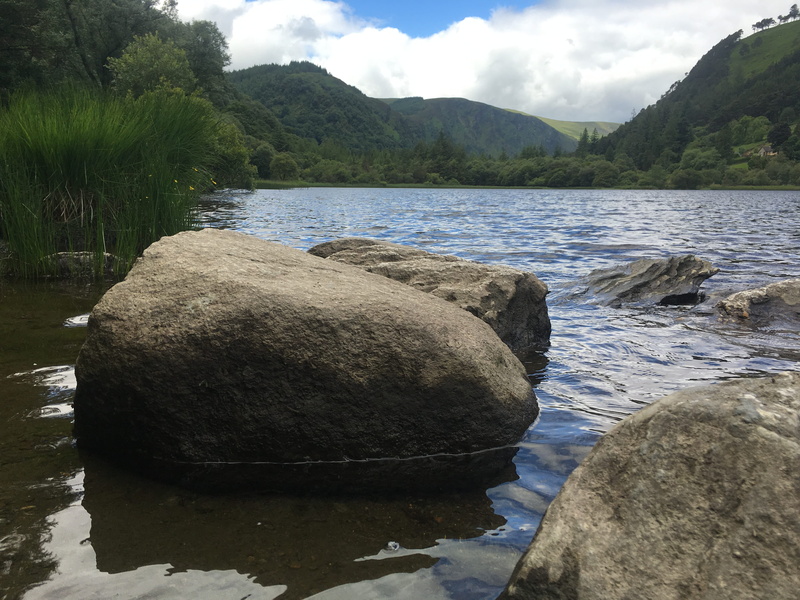 flowing water, beauty in nature, rock, ireland, solid, day, plant, nature, glendalough, 4K, non-urban scene, tranquility, no people, sky, tranquil scene