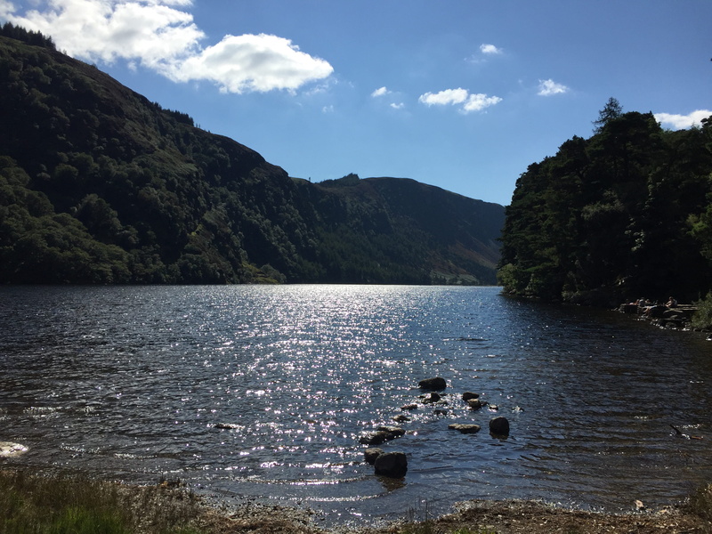 loch, cloud - sky, mountain, no people, ireland, lough, solid, lake, tranquil scene, day, glendalough, beauty in nature, tranquility, rock, plant, 2K