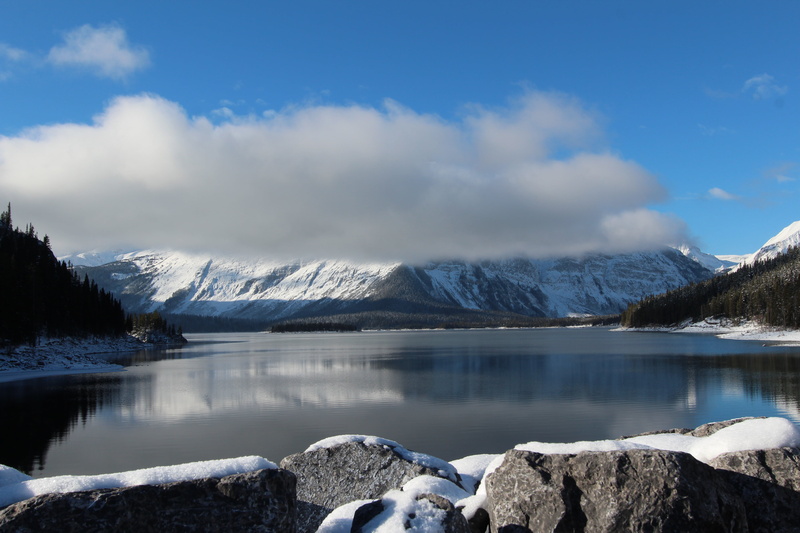 photo, kananaskis, Upper Kananaskis lake, upper, heading west, outdoors, reflection, Upper  Kananaskis  lake, clouds, mountain Peak, snowy mountain, mountain Range