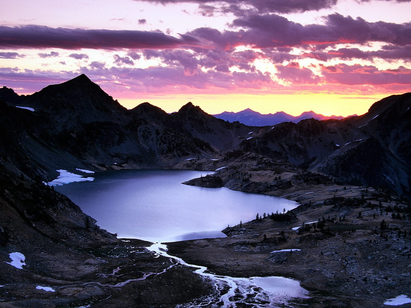 lake, sunrise, 720P, upper, ice, basin