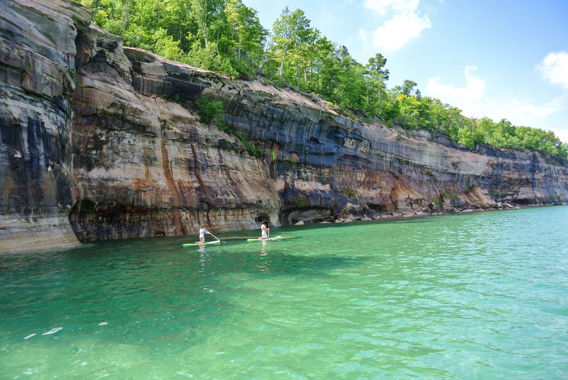 rock, beauty, michigan, paddle, lake, tranquility, day, nature, rock formation, northern michigan, scenic, solid, pictured rocks, water, upper peninsula