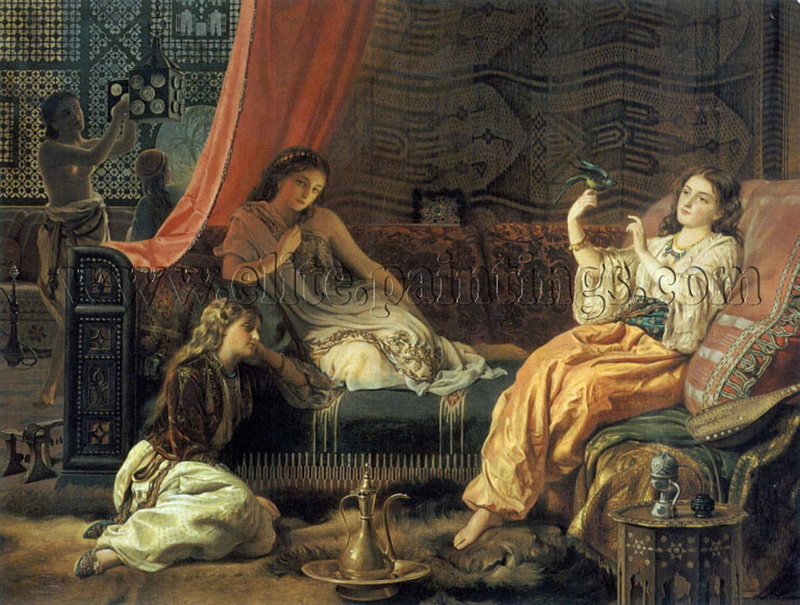 deco, georges, antoine, painting, handmad, print, the, rochegrosse, canvas, harem, artist, reproduction, 720P, art, oil