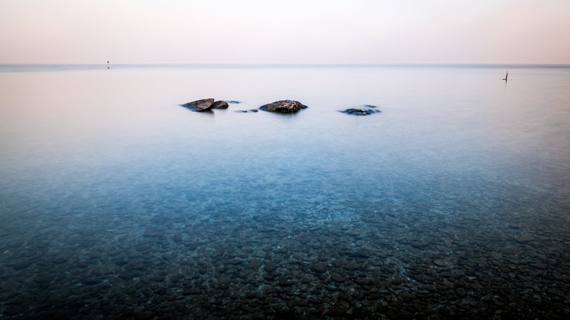 print, landscapes, peaceful, horizontal, vacation, tranquil, symmetrical, foggy, Italy, body of water, blue, beautiful, sea, fog, canvas, contrast, fine art