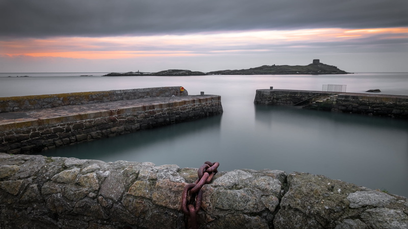 scenery, sun, 1080P, harbour, rocks, depth, gray, Dublin, Sunrise, scenic, xpro2, outside, Dalkey, landscapes, rock - Object, ocean, Seascape, photography