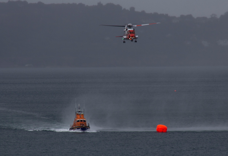 nature, safety, sea, fly, travel, lifeboat, wicklow, air vehicle, sky, boat, bray, nautical vessel, day, flying, helicopter, ireland, rescue worker, mid-air