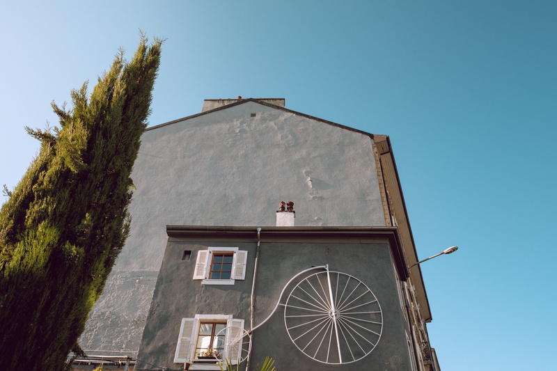sunny, real people, one person, summer, occupation, house, petite reine, xpro2, window, building, low angle view, sky, plant, geneve, bike, swiss, 4K