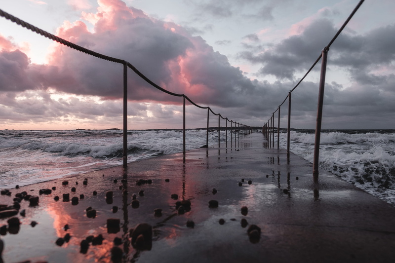 beauty in nature, landscape, land, tranquil scene, fall, outdoors, sunset, reflection, cloud - sky, sky, fujifilm, architecture, 1080P, torekov, dramatic