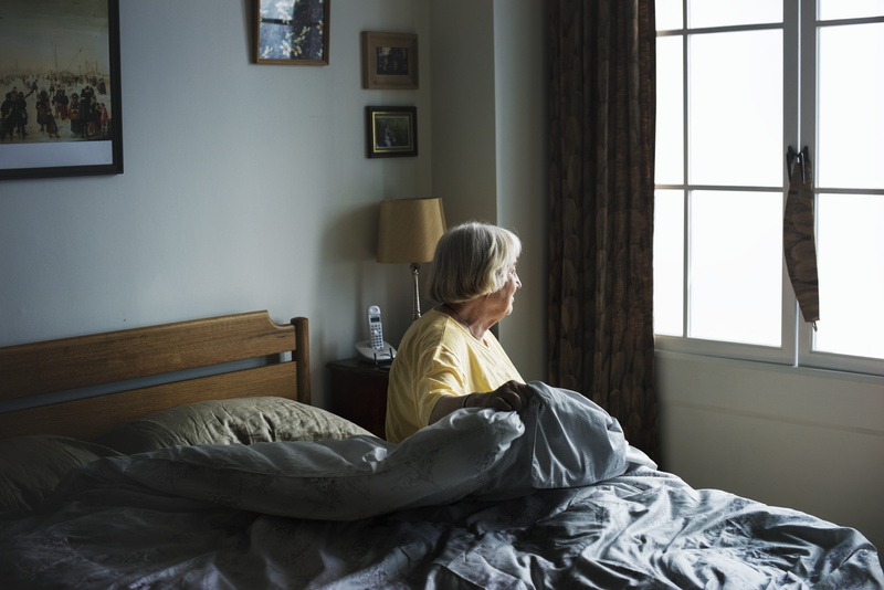 home interior, assisted living, bedroom, loneliness, mature, leisure activity, window, women, day, nursing home, living, alone, american, depression, 5K