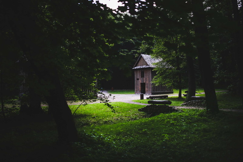 building, tranquility, belief, day, alone, green, fence, outdoors, forest, wooden, plant, park, trees, church, growth, no people, woods, building exterior
