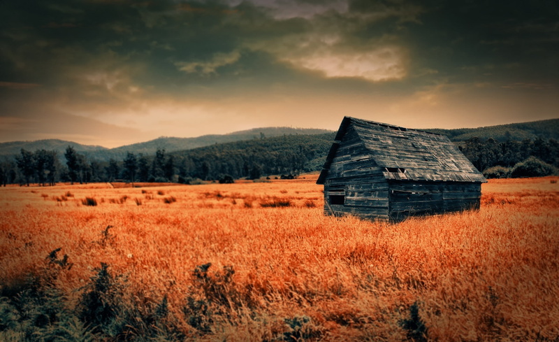 built structure, cloud - sky, building exterior, gray, plant, land, photo manipulation, environment, Scene, tranquil scene, mountain, tranquility, Creative