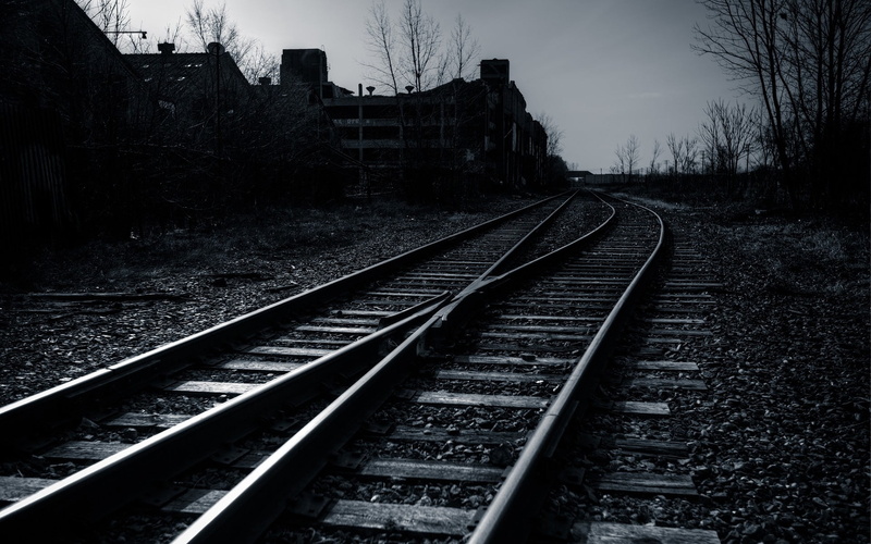 railroad Junction, tree, railway, vanishing Point, evening, transportation, day, no People, nature, diminishing Perspective, steel, gray, mode of transportation