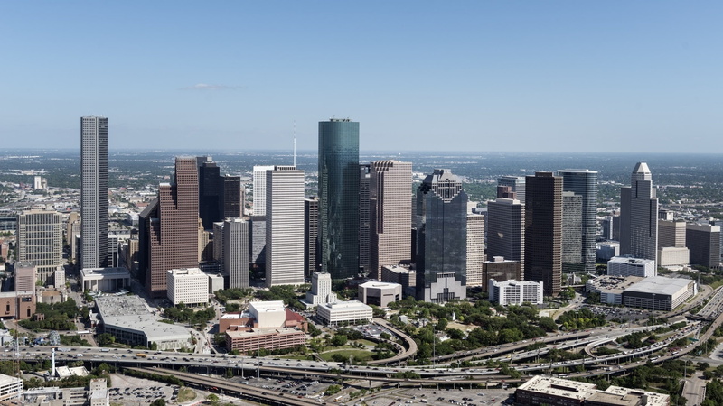 metropolis, 1080P, texas, usa, cityscape, highway, junction, houston, metropolitan, skyline, way, united states, urban, road, america, aerial photography