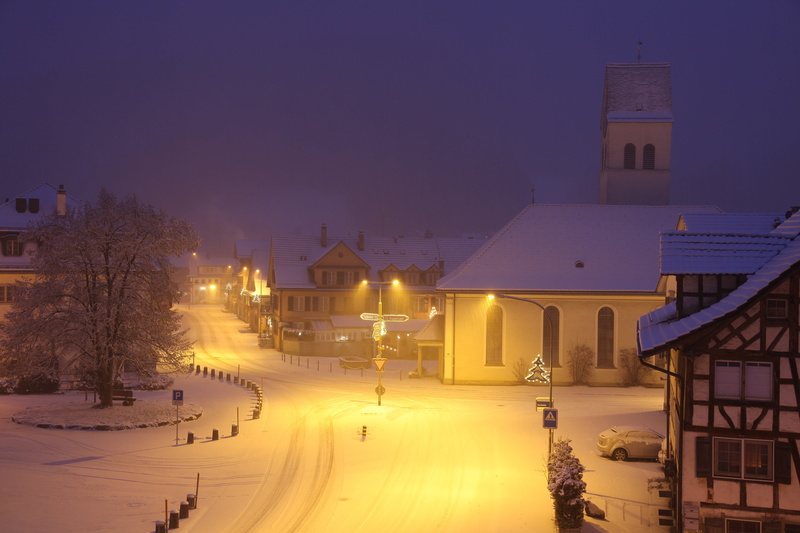 city, romantic, junction, cold, white, place of worship, 5K, church, architecture, lichtspiel, spirituality, dusk, house, building, purple, nature, built structure