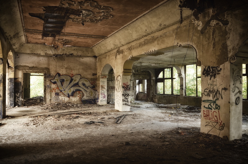 4K, weathered, forget, obsolete, destruction, house, day, villa, ruin, concrete, architecture, damaged, decline, built structure, abandoned, messy, deterioration