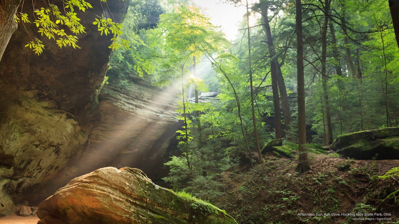 afternoon, hills, ohio, 2K, cave, state, ash, hocking, sun, Spring/Summer, park
