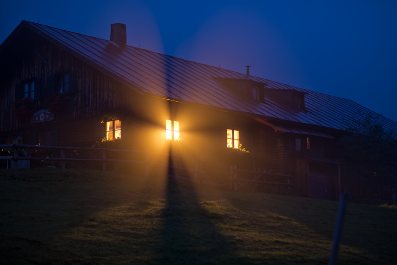 nature, lens flare, architecture, sky, old, city, windows 10, 5K, no people, clear sky, house, outdoors, window, building exterior, night, built structure