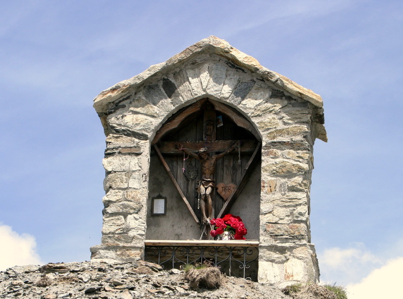 nature, no people, house, for gods sake, flower, mountain summit, outdoors, italy, cloud - sky, Image, building, stone material, solid, cross, sunlight