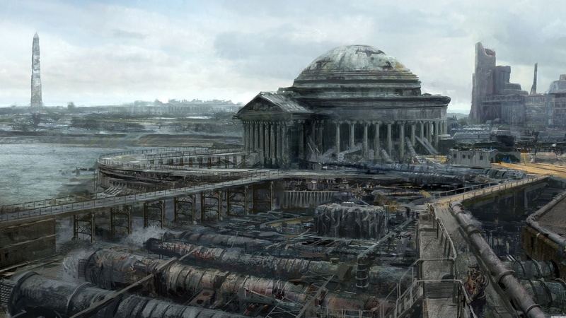 video games, apocalyptic, 1080P, Fallout 3, concept art, artwork, Fallout, Washington, D.C.