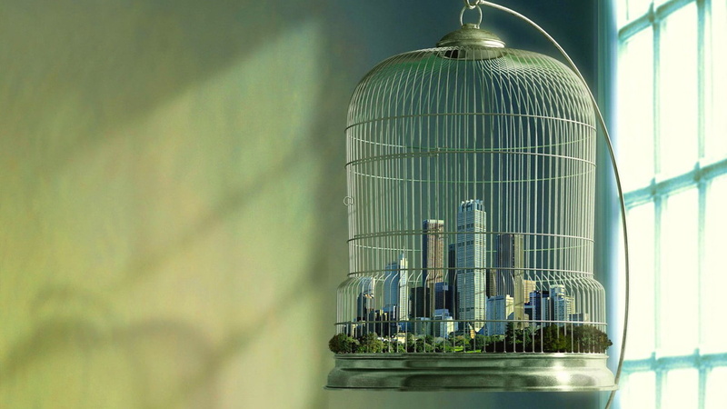 architecture, digital art, cityscape, day, alloy, factory, plant, green, close-up, green color, white, metal, nature, built structure, cage, 1080P, window